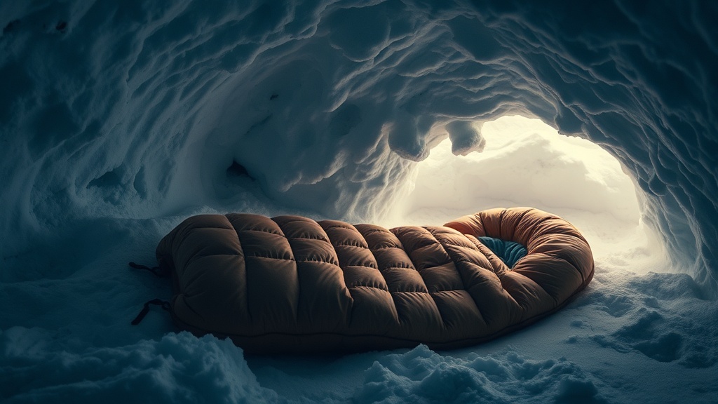 Down sleeping bag moisture collapse in snow caves
