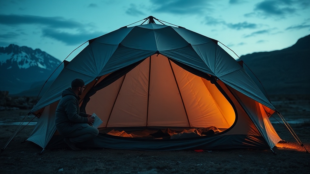 Erecting a dome tent with broken internal bungees