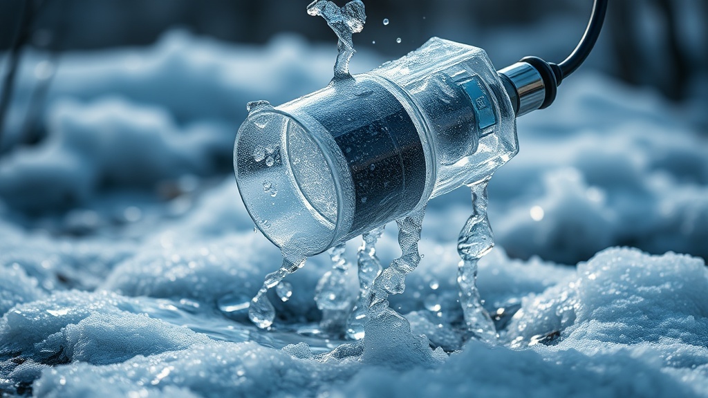 Thawing a frozen hollow fiber water filter safely