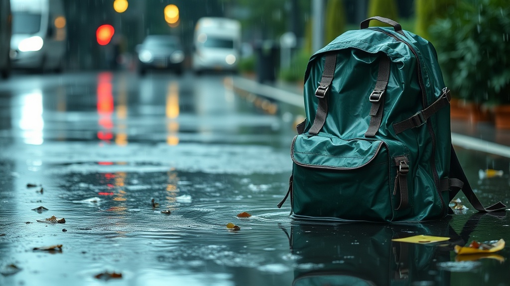 Backpack rain cover pooling and water ingress