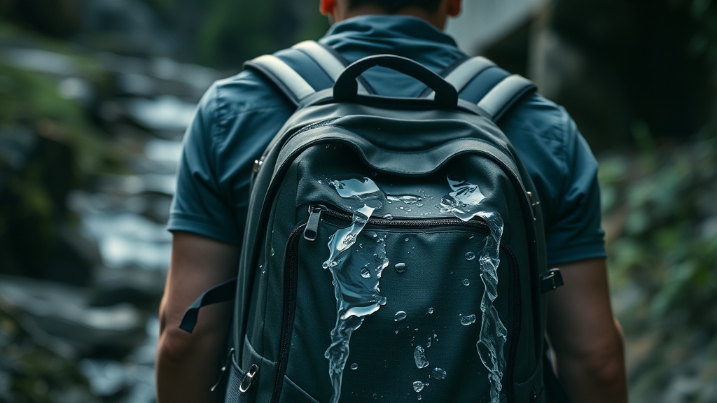 Stopping water from running down your back into the backpack