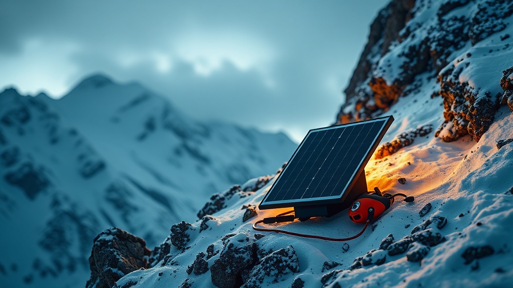 Solar charger performance drop in winter mountaineering