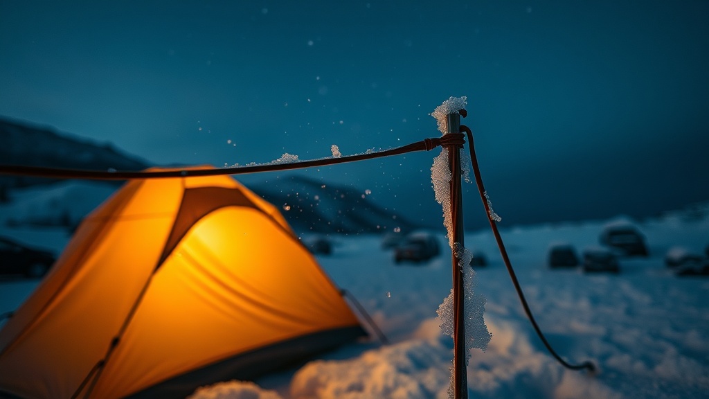 4-season tent pole elastic shock cord freezing and snapping