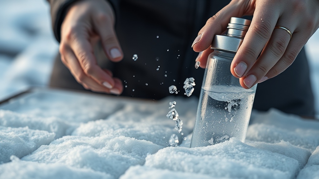 Thawing a frozen hollow fiber water filter safely