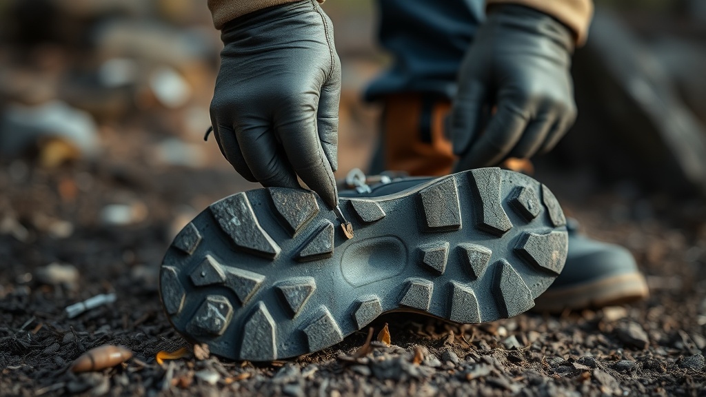 Emergency field gluing of peeling hiking boot soles