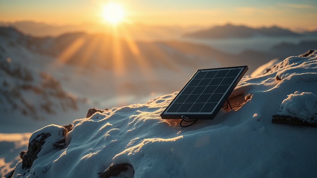 Solar charger performance drop in winter mountaineering